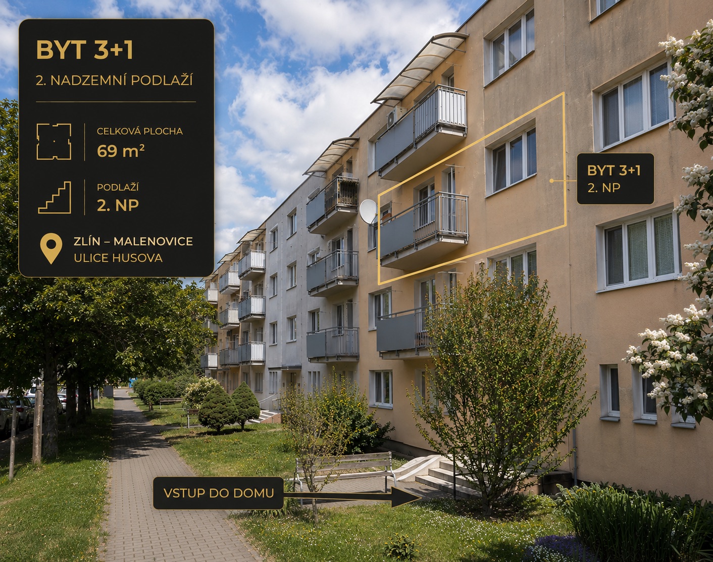 Zlín — Malenovice, byt 3+1, 69 m²
